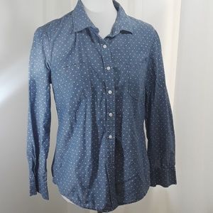 Faded Glory Polk a dot button down shirt